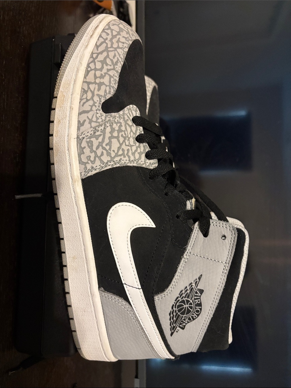 Jordan Men’s High-Top Sneakers — Black, Gray, White